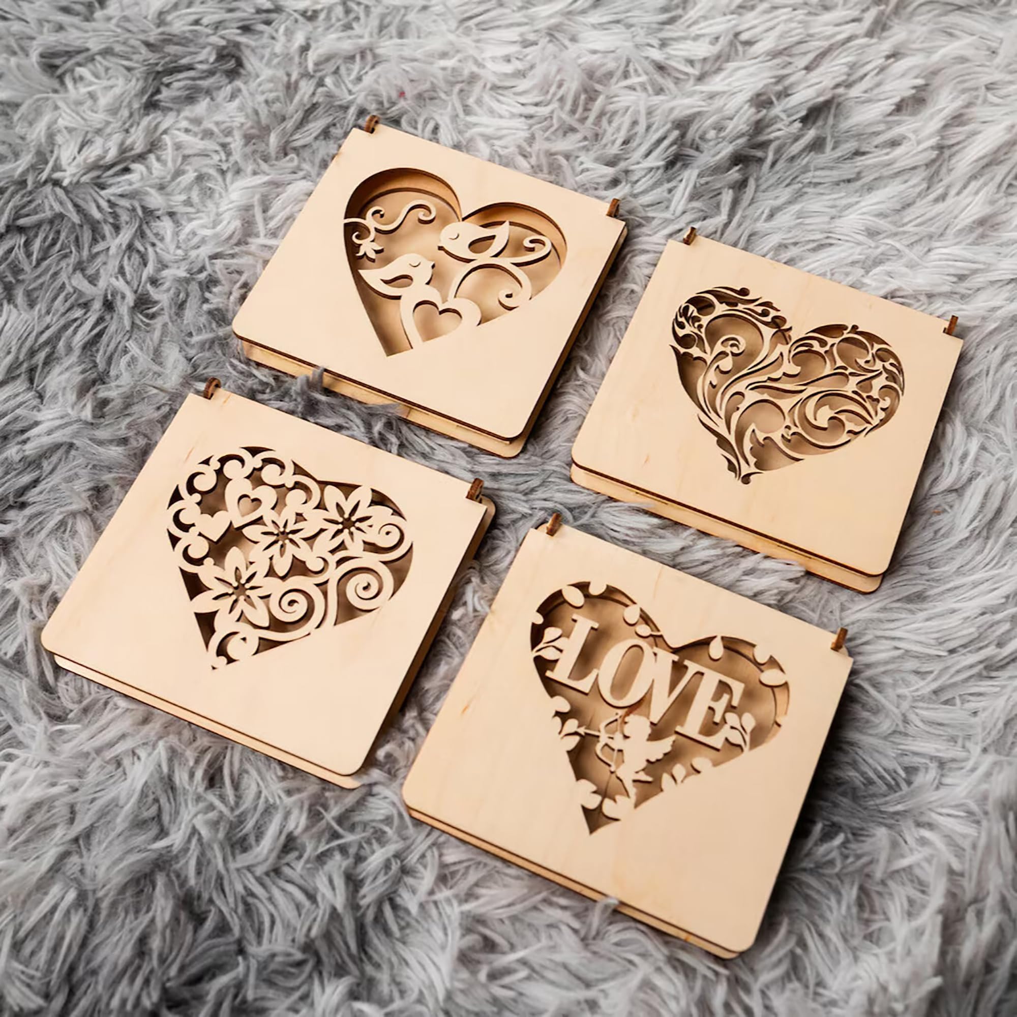 ring box template set wooden