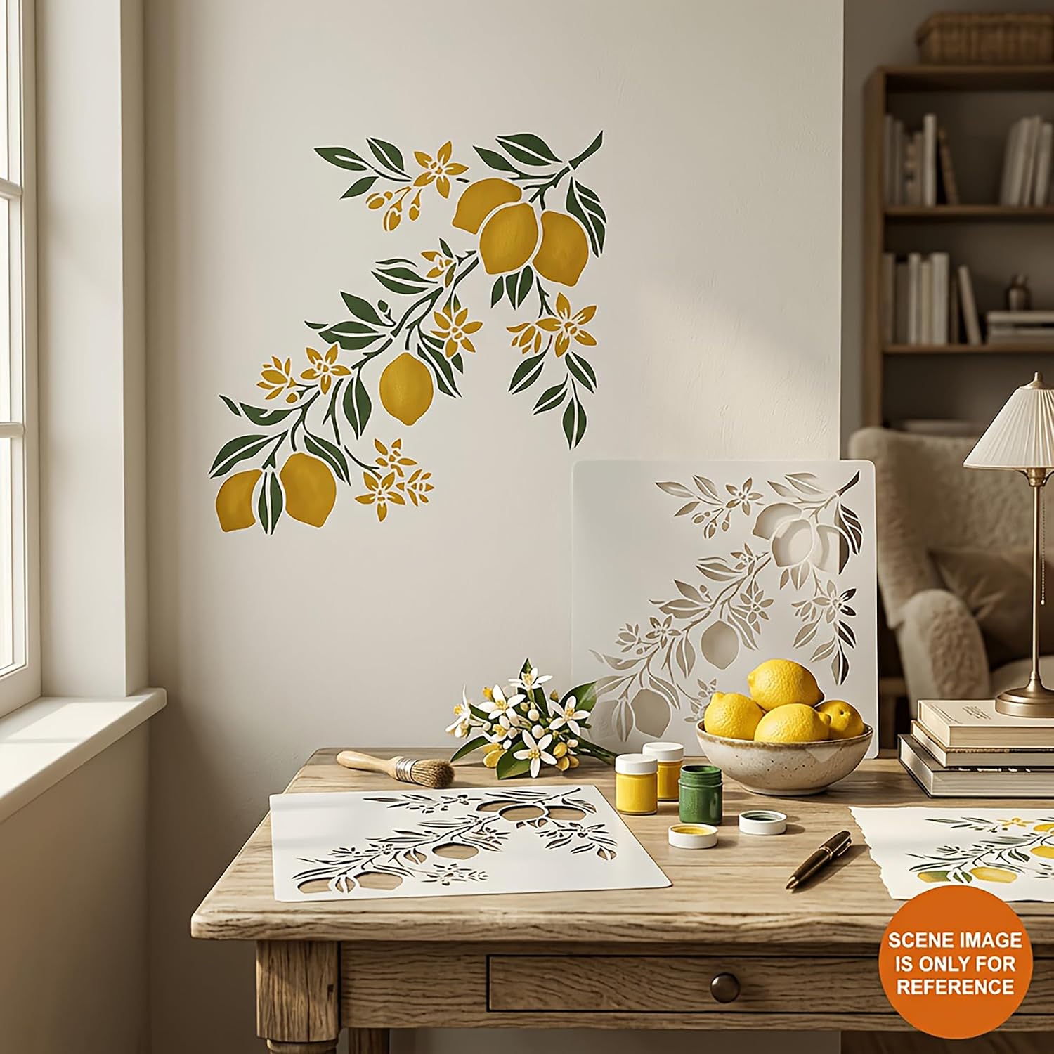 reusable lemon stencil for fabric painting