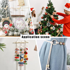 Cliths 30 Pcs Wood Rings MDF Circle Frames for DIY Crafts, Christmas Ornaments, Jewelry Making