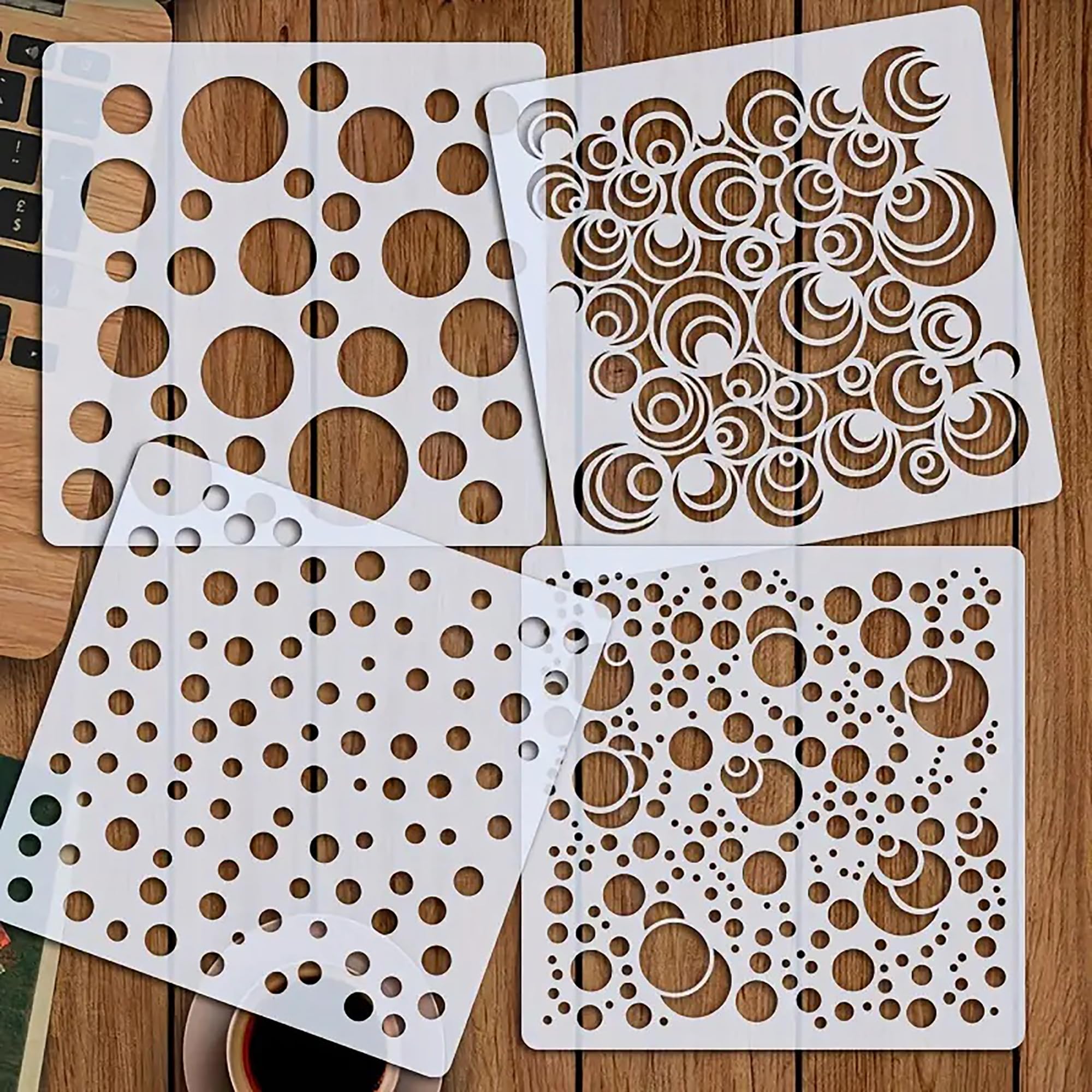 assorted size dot pattern stencils for home decor art