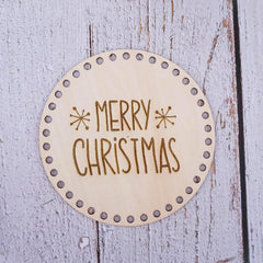 Cliths Set of 5 Christmas Wooden Basket Bottoms Round Bases MDF with Festive DIY Crochet Gift Baskets & Holiday Decor