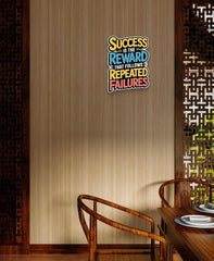 American Elm Motivational Wall Quote Success Is the Reward That Follows Repeated Failures MDF Wall Art for Office, Home