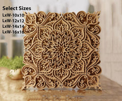American Elm 6 Layer 3D Mandala Wall Art Square Multilayer MDF Handcrafted Home Decor Wall Hanging