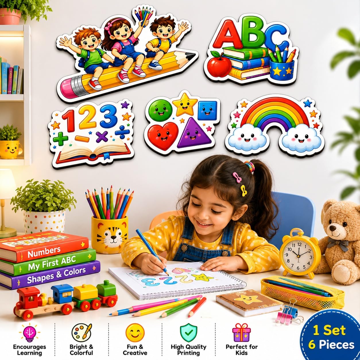 kids study room educational wall art