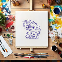 Reusable Baby Elephant Painting Stencil, PET Plastic DIY Art Template for Canvas, Fabric, Wood, Walls, Scrapbooking and Crafts, Washable Reusable Stencil for Painting