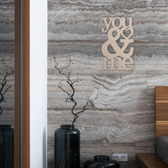 Cliths 'You & Me' Wood Cutout MDF Sign for Couple Decor & Wedding Gifts 2.7mm Thick
