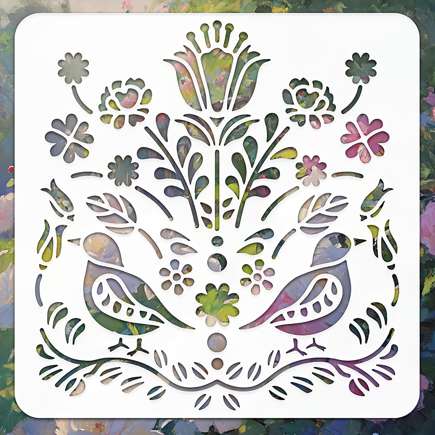 reusable flower stencil for canvas and wood painting