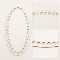 Wooden embroidery hoop with circular holes on a light background