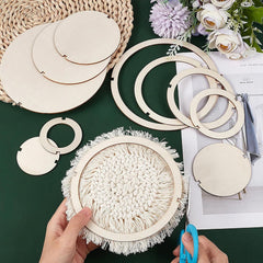 American Elm 12-Piece Macrame Ring MDF Cutting Guides for Perfect Wall Hangings & Crafts - 6 Dual-Layer Sets