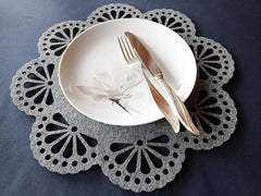 Cliths 12 Piece Round Felt Placemat Set Table Mats Coasters Heat Resistant Dining Decor