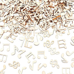 Cliths 42 Pcs Wood Musical Note Cutouts MDF Craft Shapes for DIY Home Decor, Music Themed Projects