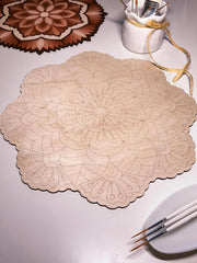 American Elm Stress-Relief Mandala Board Laser-Cut Coloring Art DIY Wall Decor & Art Therapy Good MDF Craft