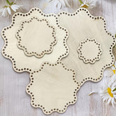 American Elm 5 pcs Flower Shaped Wooden Basket Bottoms for Crochet MDF DIY Crochet Weaving Wooden, Home Decor, Yarn Organizer