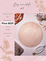 American Elm Mandala Art Therapy Kit Laser-Cut MDF Board Starter Supplies Adult Coloring & Painting Craft Set