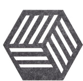 American Elm Hexagon Felt Coasters 12 Pcs Dark Grey Heat Resistant Drink Coasters for Cups, Pots, Bowls Felt Pads