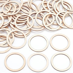 Cliths 30 Pcs Wood Rings MDF Circle Frames for DIY Crafts, Christmas Ornaments, Jewelry Making