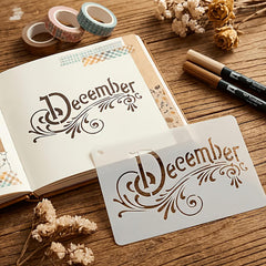 month name stencil for fabric