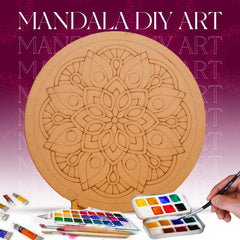 American Elm 3-Piece Art Board Set Pre-Marked MDF Circles for Lippan, Mandala & DIY Craft Kit Home Wall Decor