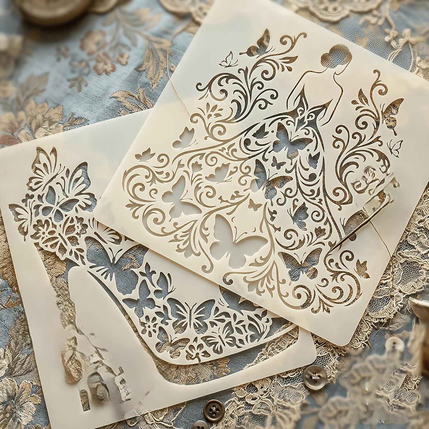 fashion lady painting stencil for diy crafts