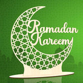 Cliths Wooden Ramadan Table Sign Eid Mubarak & Ramadan Kareem Home Decor Islamic Holiday Decorations