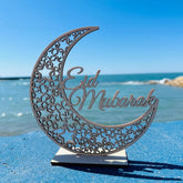 Cliths Wooden Ramadan Mubarak Sign Eid Mubarak Islamic Wall Sign for Home Table Decor Festivals & Events