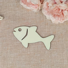 Cliths Wooden Fish Shape Cutouts Craft Base for Painting DIY Ocean Theme
