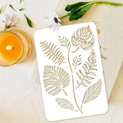 This plant leaf stencil is perfect for furniture painting, wall borders,
