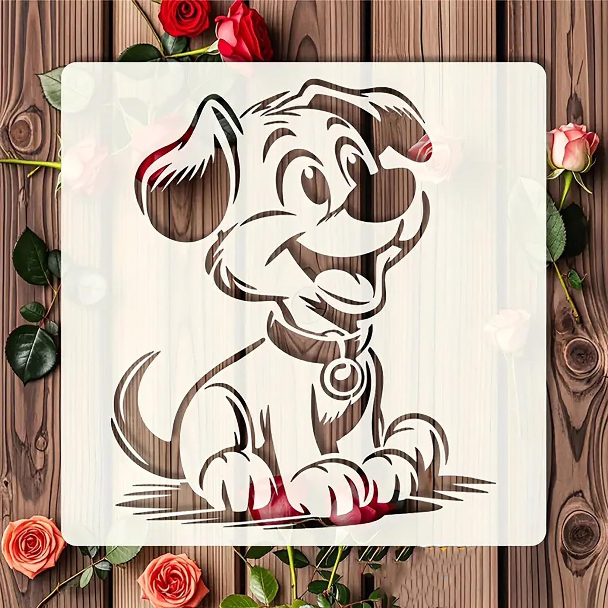 dog painting stencil for wood reusable stencil for diy crafts dog stencil template for wall