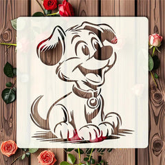 dog painting stencil for wood reusable stencil for diy crafts dog stencil template for wall
