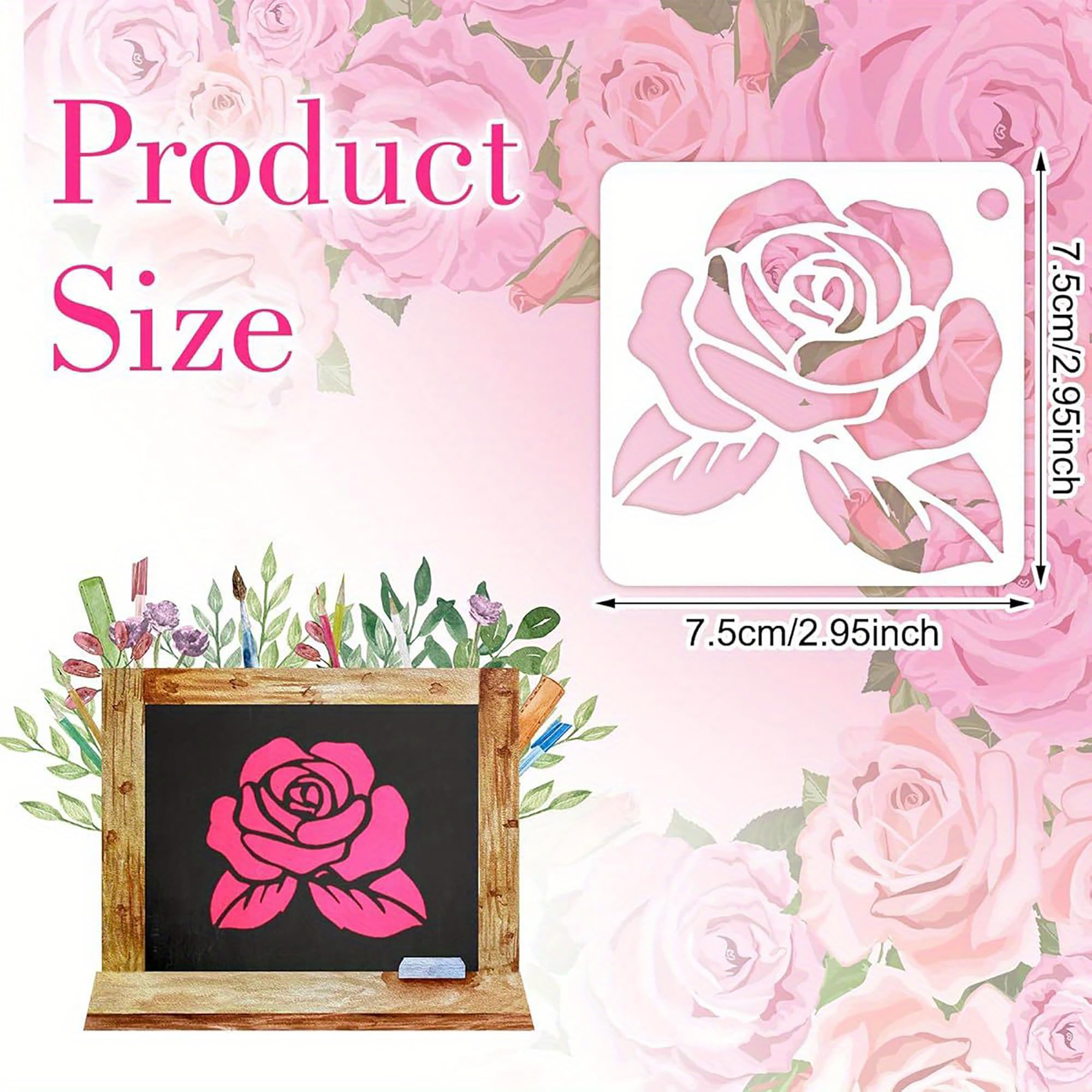 wall decor floral stencil set