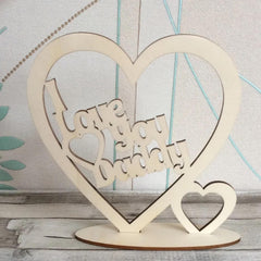 unfinished wooden heart cutout for dad's father's day gift