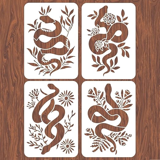 snake plant wall stencil for painting