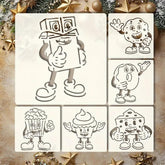 food emoticon painting stencils for kids food stencils for wall painting stencils for wall decoration stencil for wall painting home stencil for painting cartoon stencils for craft and art educational stencil toy set for kids