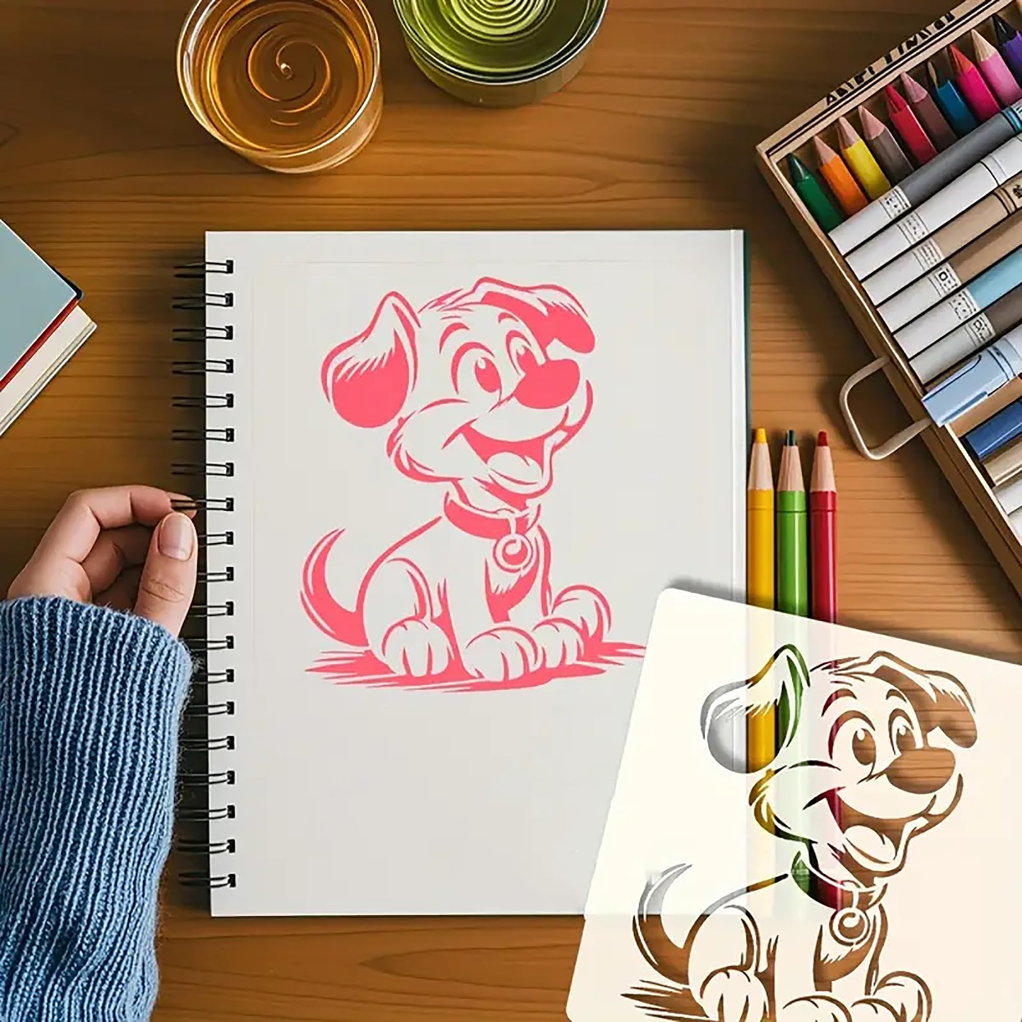 customizable dog stencil for personalized wood signs