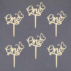 Cliths Pack of 10 Wooden Butterfly Cake Toppers MDF First Birthday, Baby Shower & Wedding Decor