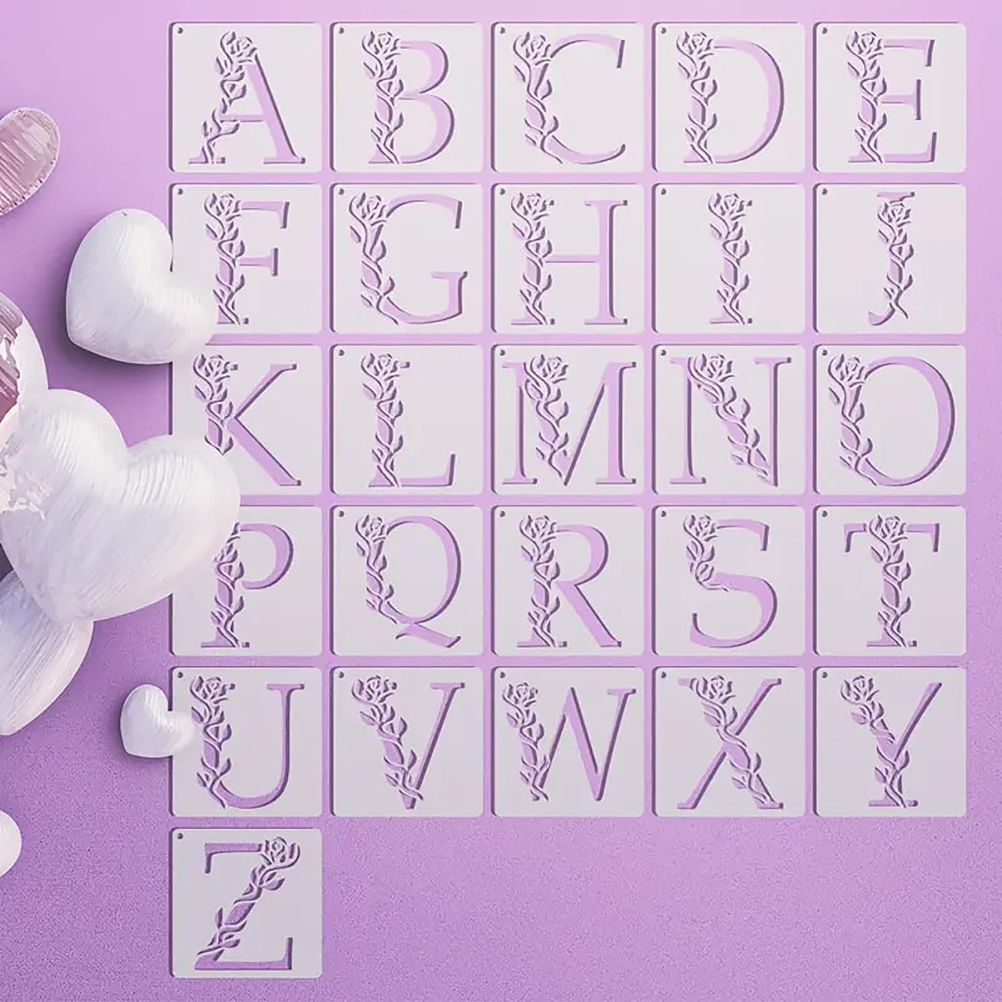 26pcs lettering craft templates