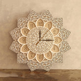 Cliths Multilayer Mandala Wall Clock Wooden Decorative Clock for Living Room Home Decor & Unique Gift