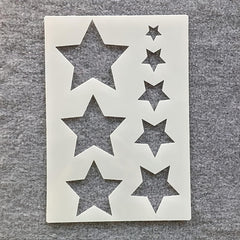 Pack of 6 Reusable Geometric Stencil Set, PET Painting Stencils with Star, Moon, Heart and Circle Patterns for DIY Art, Wall Decor, Wood and Scrapbooking, Cliths