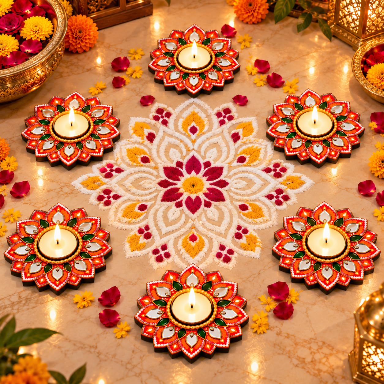 MDF tealight candle holder for festive decor