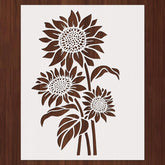 Sunflower stencil for wood