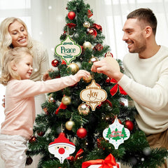 American Elm 10 Pcs Unfinished Wide Bulb Ornaments DIY Craft Kit Christmas Decor Paintable Blank MDF with Cutout Designs