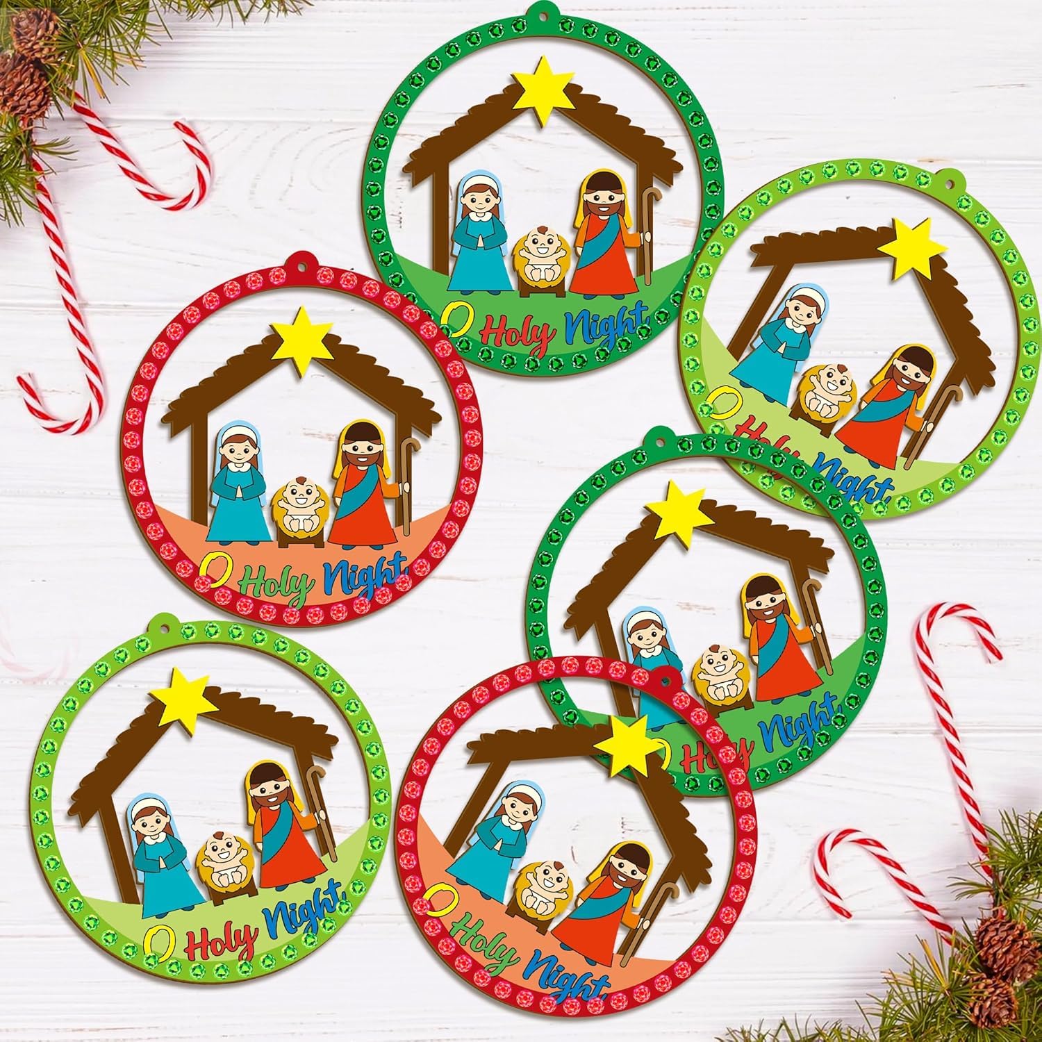 wooden nativity craft base for kids