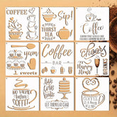 coffee stencil set reusable plastic