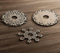Cliths 3 Layer Mandala Tealight Candle Holder MDF Diwali Decor Festive Centerpiece for Home Table Decor