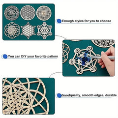 paintable wooden mandala and flower of life wall art