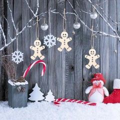 Handmade wooden ornaments for Christmas tree