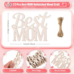 Unfinished wooden "Best Mom" shapes for Mother's Day