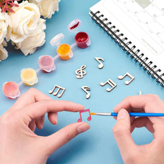 Cliths 42 Pcs Wood Musical Note Cutouts MDF Craft Shapes for DIY Home Decor, Music Themed Projects