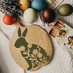 bunny flower stencil for home decor