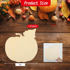 American Elm 10 Pcs Unfinished Wood Pumpkin Ornaments DIY Craft Kit Fall Decor Paintable Blanks
